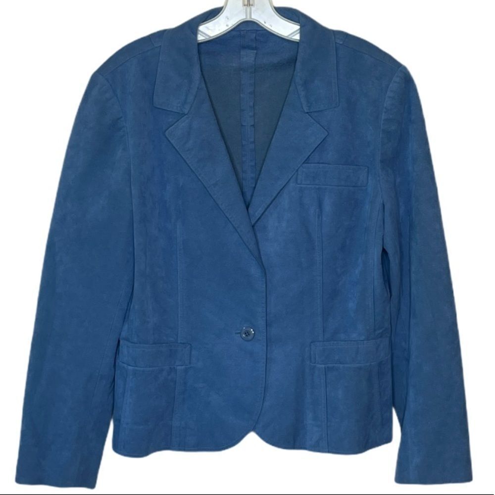 Vintage Ernst Strauss Saks Ultrasuede Blazer Blue